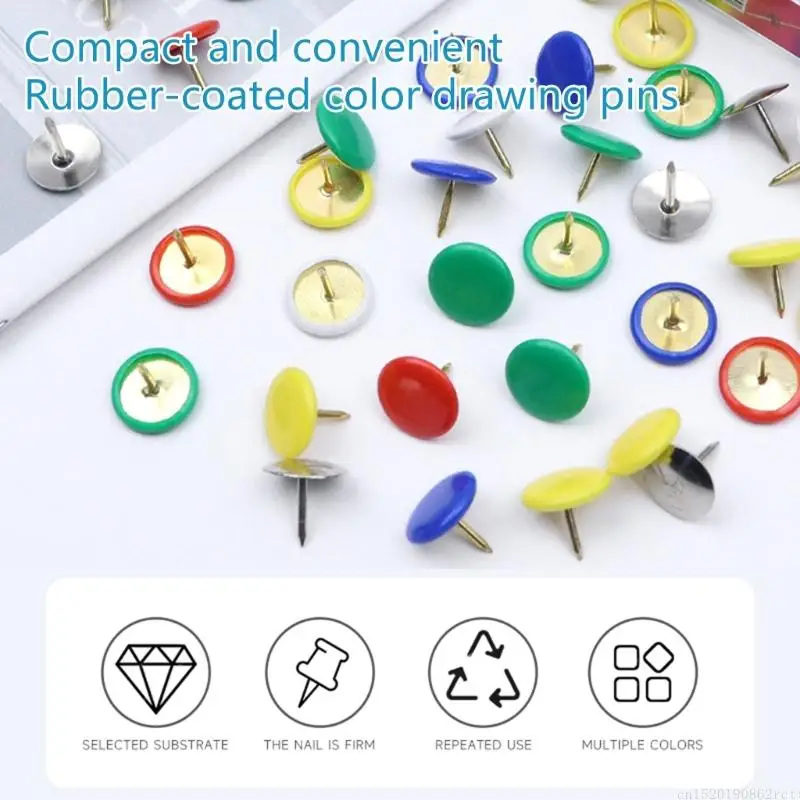 D5BB 100 Pcs 엄지 압정 드로잉 핀 포스터 핀 코르크 보드 포스터 용 푸시 핀