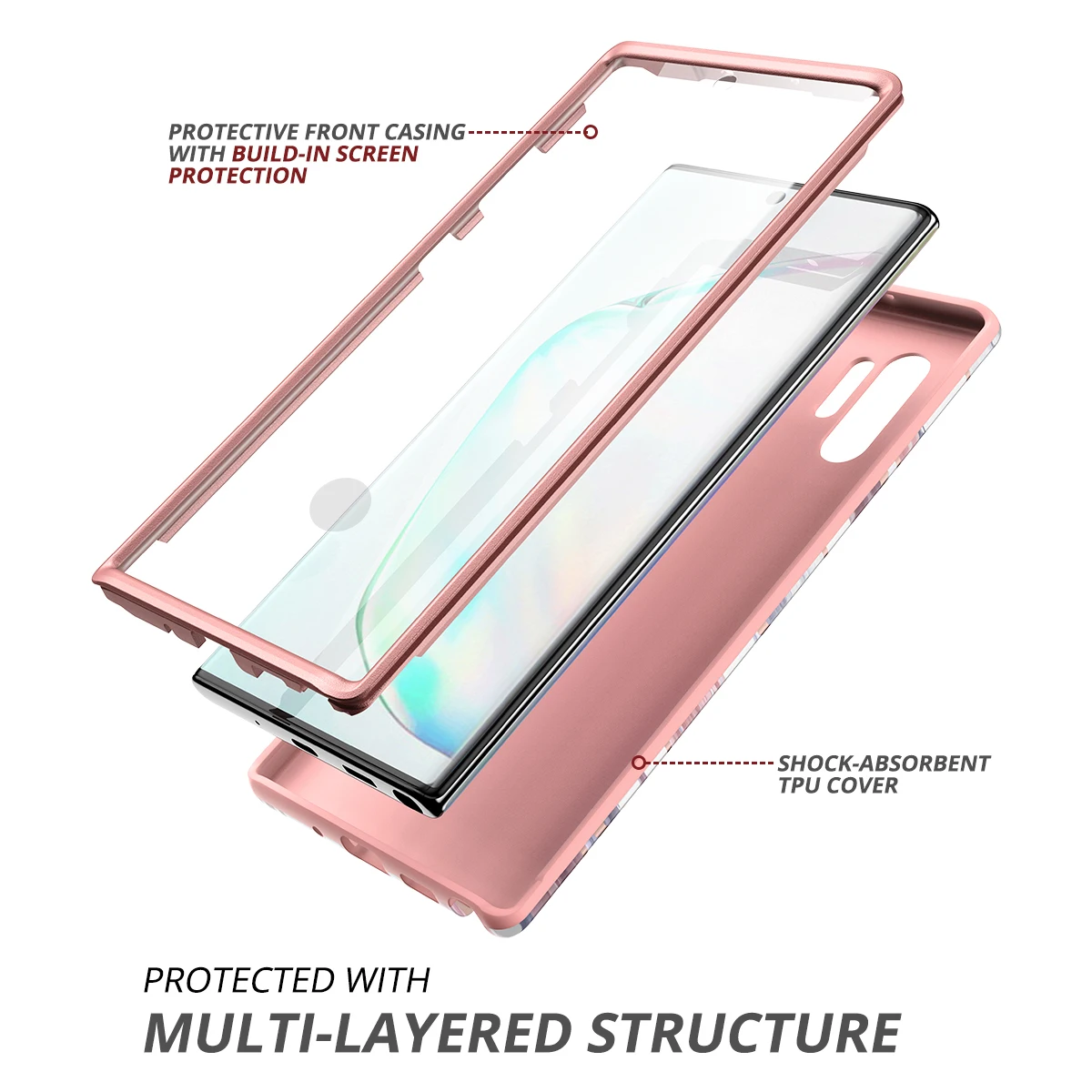 Slim Stylish Geometric Marble soft shell shockproof bumper Phone Case For Samsung Galaxy Note 10 with Built-in Screen Protector