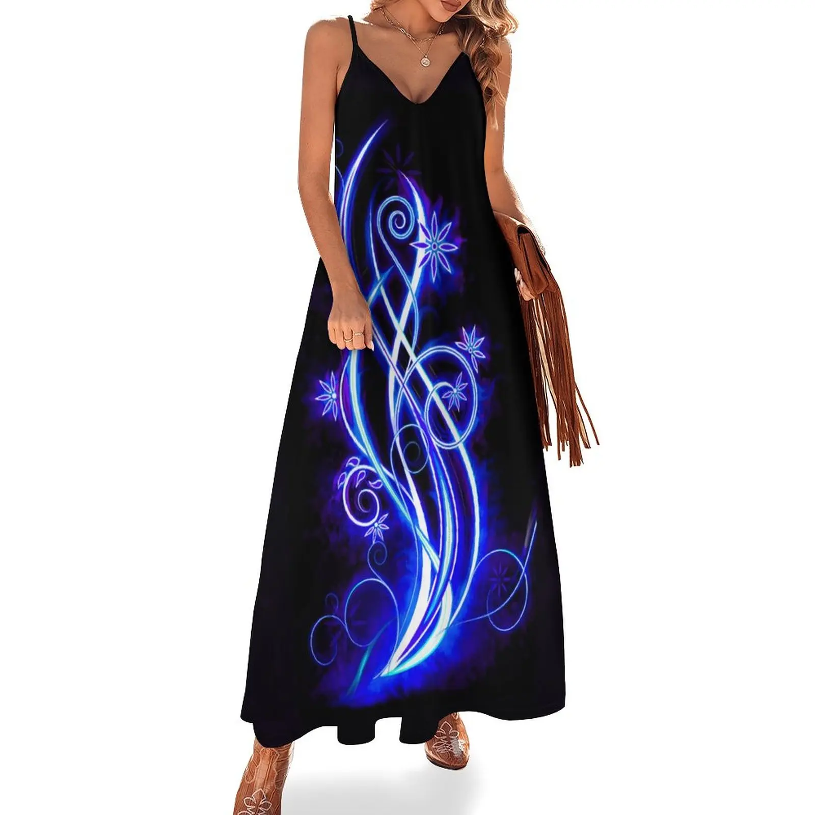 

Женское блестящее длинное платье с принтом листьев, сексуальное облегающее платье на тонких бретельках, женское эластичное летнее платье, платья