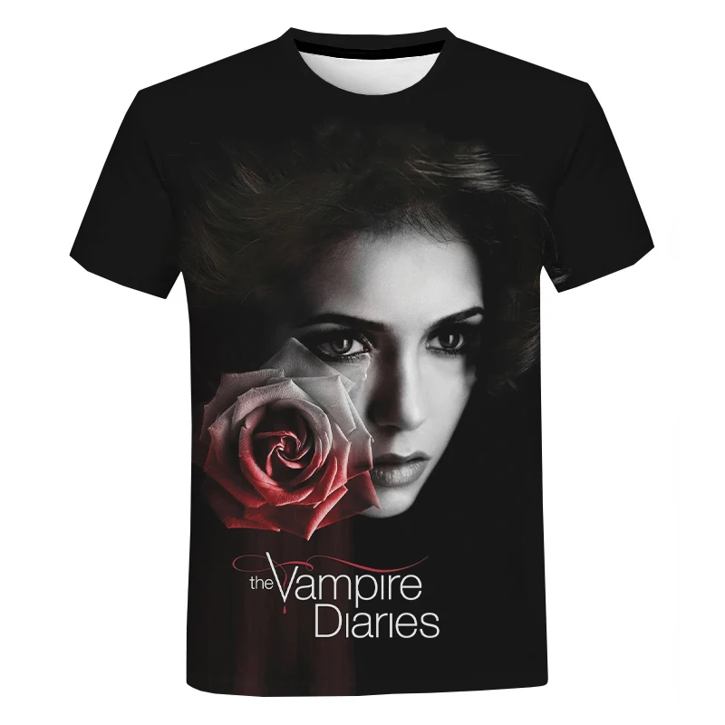 

TV Series The Vampire Diaries 3D Print T Shirt Summer Streetwear Men Women Fashion Oversized Tshirt Unisex Hip Hop Tees Tops
