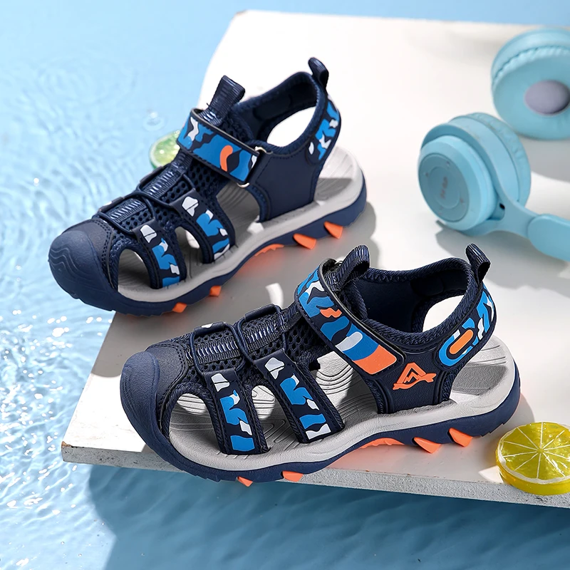 Summer Children Shoes Boy Sandals Luxury Leather Kids Beach Casual Sneaker Breathable Quick Dry Sports Shoes Sandals for Boy