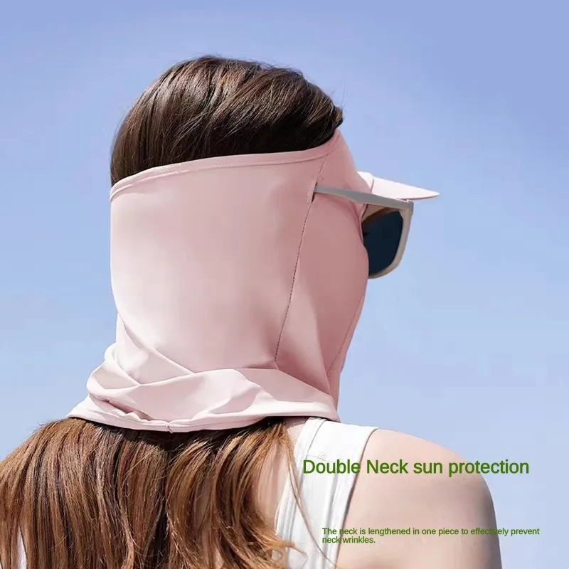 New Outdoor Sunscreen Golf Sun Proof Ice Silk Sun Hat Men Women Collar  Fishing Riding Uv Protect Mask Summer Integrated Breath