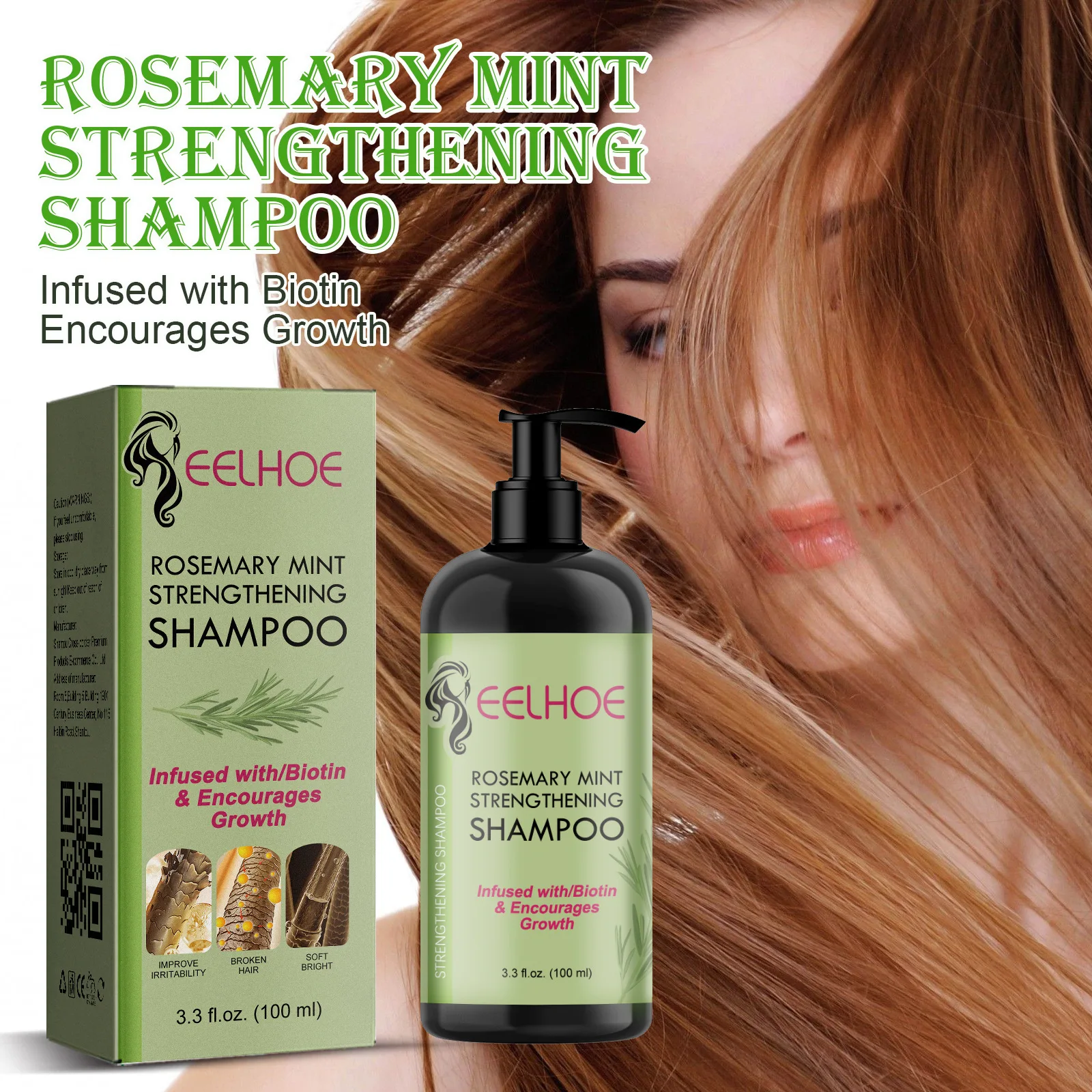 100ml Hair Straightening Shampoo Repair Damaged Hair Scalp Treatment Anti Dandruff Root Renew Nourishing Hair Rosemary Shampoo