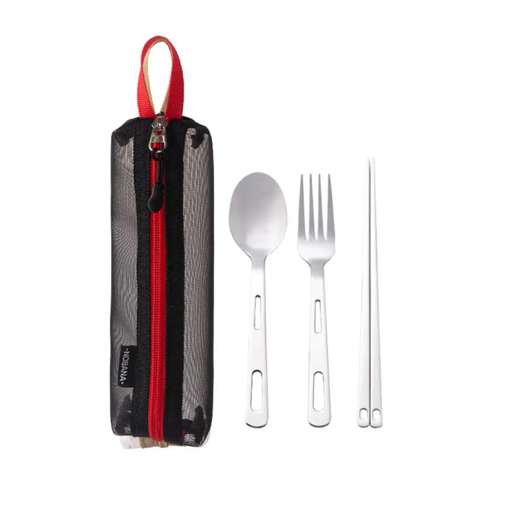 

Single Person Tableware Useful Convenient Smooth Surface Portable Spoon Fork Cutlery Camping Equipment Daily Use