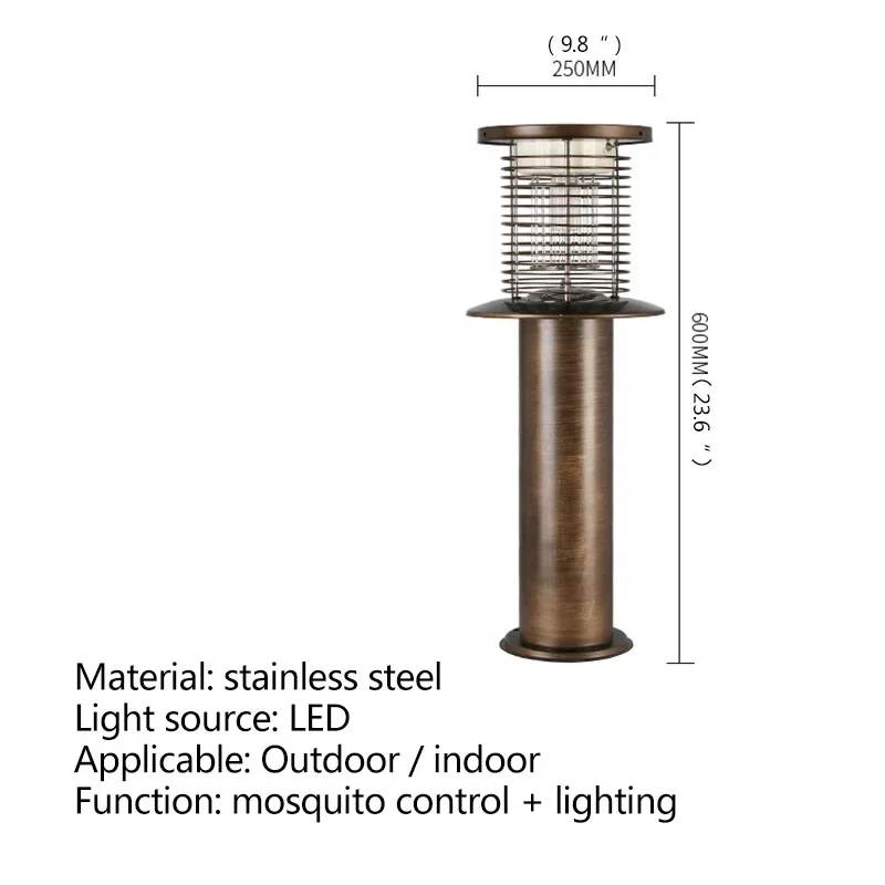 BUNNY Outdoor Solar Mosquito Killer Lamp LED Modern Brown Professional Insect Kill Lawn Light for Garden Courtyard Waterproof