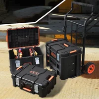 Multifunctional Tool Storage Box Large Wheelbarrow Carrying Plastic Tool Cart Portable Professional Hardware Organizer Accessory 2