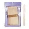 50 Pcs Wood Hard Wax Beans Spatula Set Wax Applicators Scrapers Sticks for Salon Home Face Eyebrows Body Beauty Wax Bean Stick 1