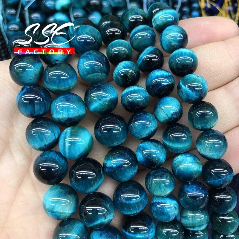 Natural Stone Beads 5A Quality Blue Tiger Eye Round Loose Beads 6 8 10 12mm For Jewelry Making DIY Charm Bracelet 15"