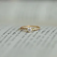 Bague en argent Sterling 925 plaqué or 14 carats, Zircon brillant pour femmes, bijoux de mariage de tempérament exquis 6