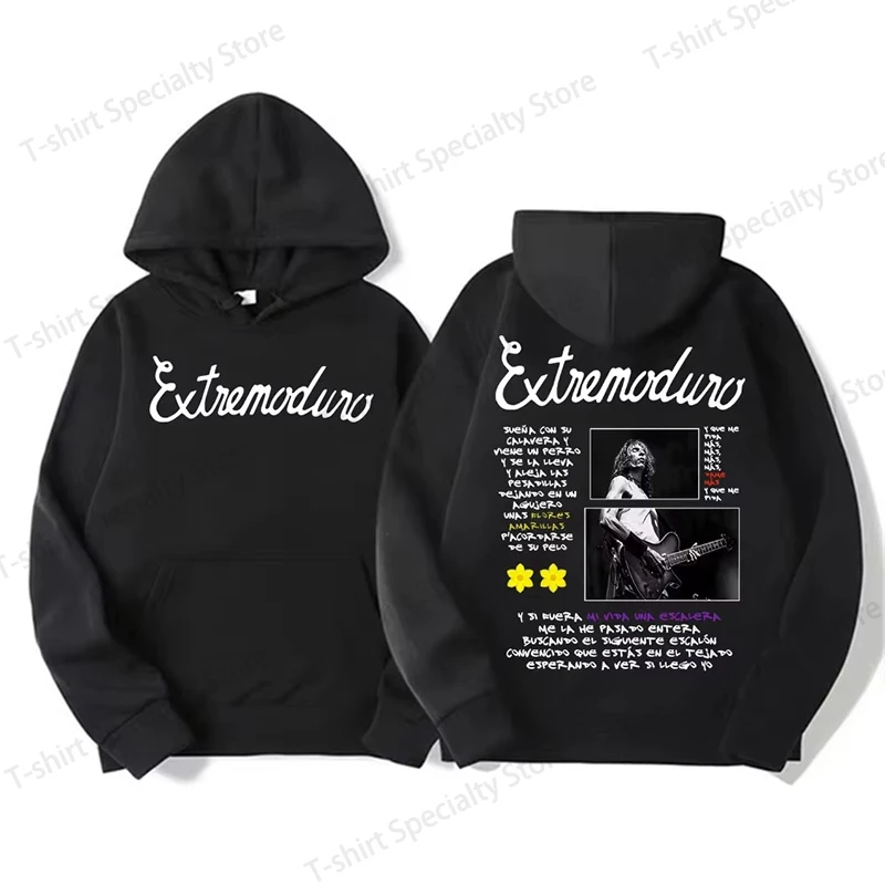 Rock Band Extremoduro Tour 2026 Merch Hoodie Herren Damen Mode Retro Lässiger Gemütlicher Sweatshirt Hip-Hop Punk-Stil Übergroße Hoodies
