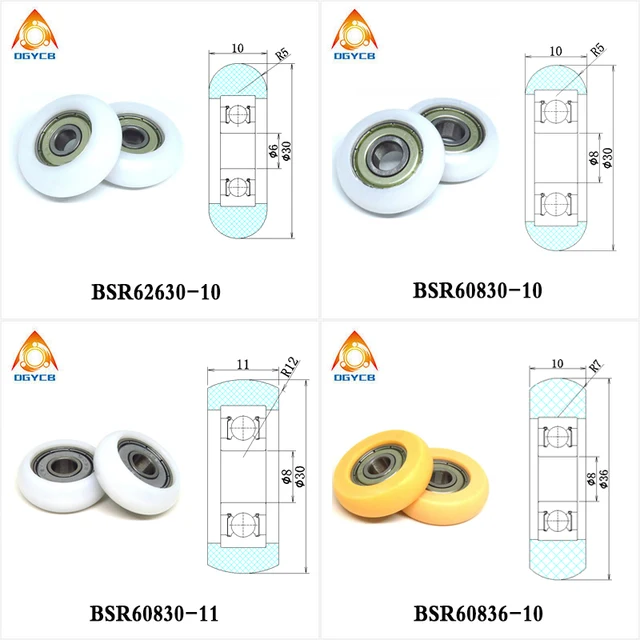 Pulegge In Nylon 5x23x7mm - 10 Pezzi Con Cuscinetti A Sfere A Gola Profonda - Foto 3