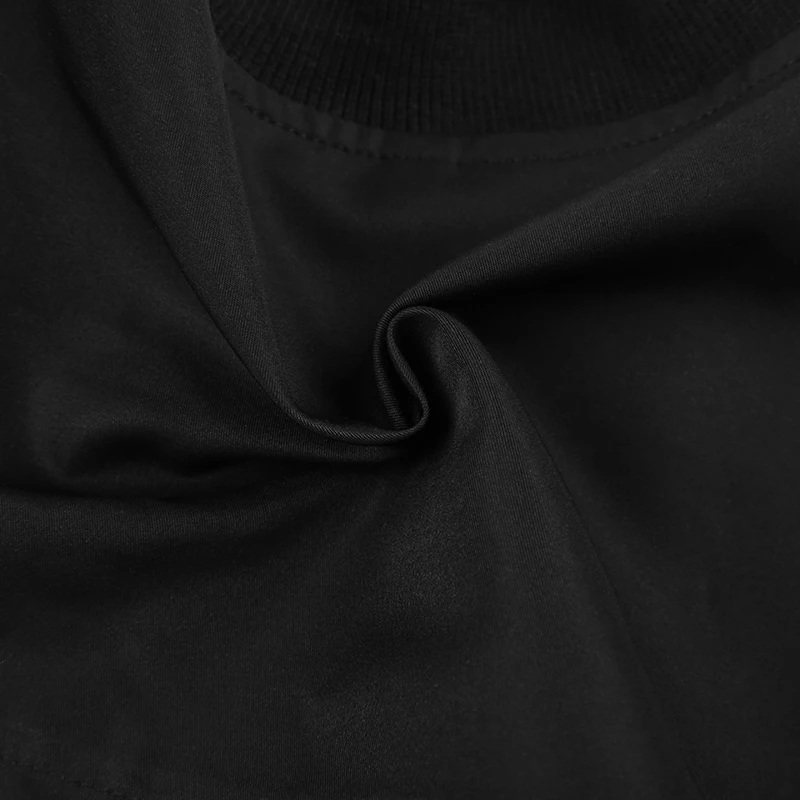 Super-short Black Jacket Zipper Long Sleeve Harajuku Cropped Tshirt Gothic Techwear Fashion Korean Tee Punk Street