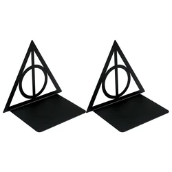 Geometric Metal Bookend - Heavy-Duty Iron Decor (B226)