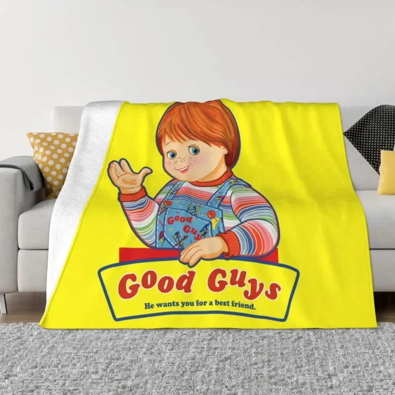 

Child's Play Good Guys Blanket Soft Fleece Autumn Warm Flannel Chucky Throw Blankets for Sofa Car Bedding Bedspread