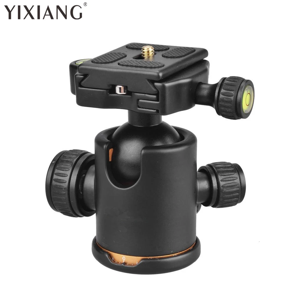 

Aluminum Camera Video Tripod Ball Head Ballhead + Quick Release Plate 1/4" Screw Monopod Head Adapter