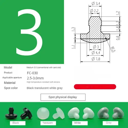 Silicone Plug Rubber Stopper T-plug Black Soft Match High Elasticity Cap Cover White Seismic Eyelet Muffling Thermostability - Image 8