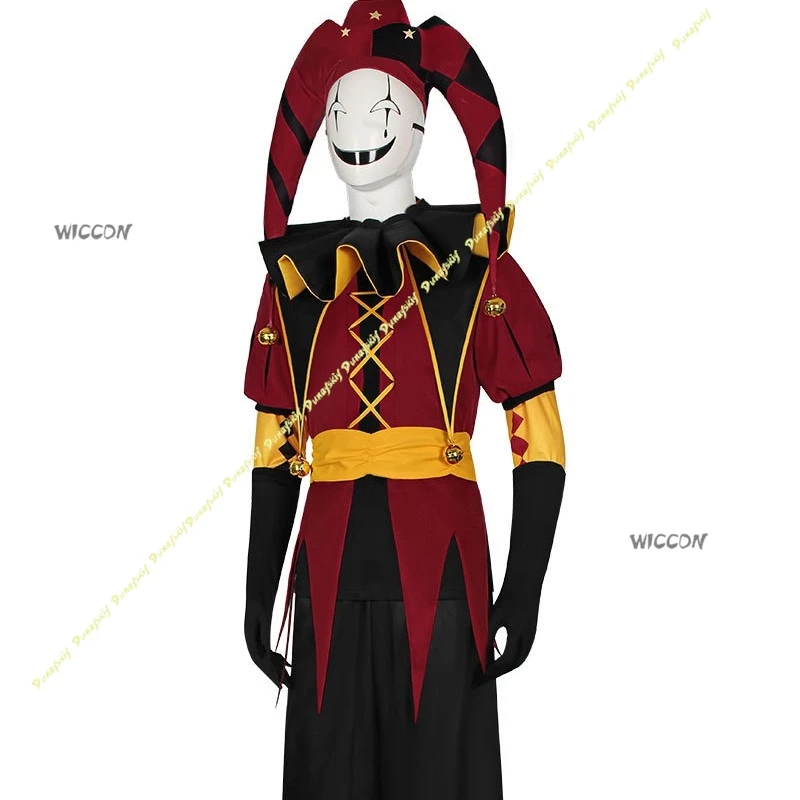 Costumi da Pierrot per Cosplay, Uniforme da Clown per Gioco di Ruolo The Feak Circus, Outfit per Feste di Halloween e Carnevale per Uomini - immagine 2