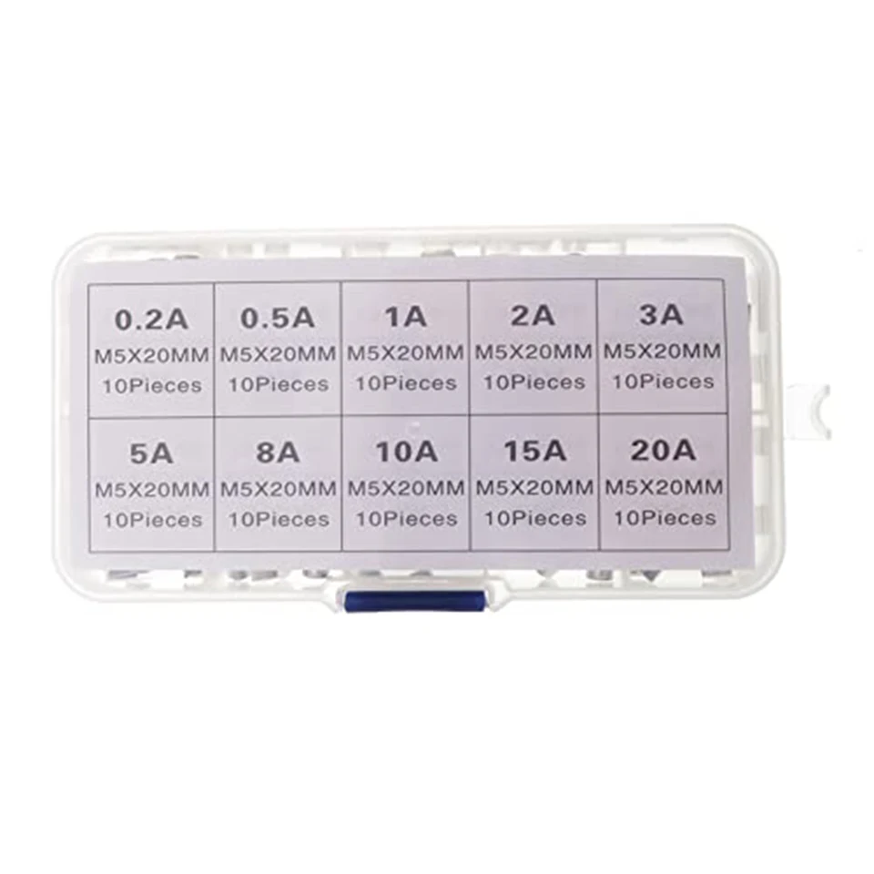 Lot Porte-Fusibles 5x20mm Avec Fusibles Verre - 15 Porte-Fusibles + 60 Fusibles 1A-20A