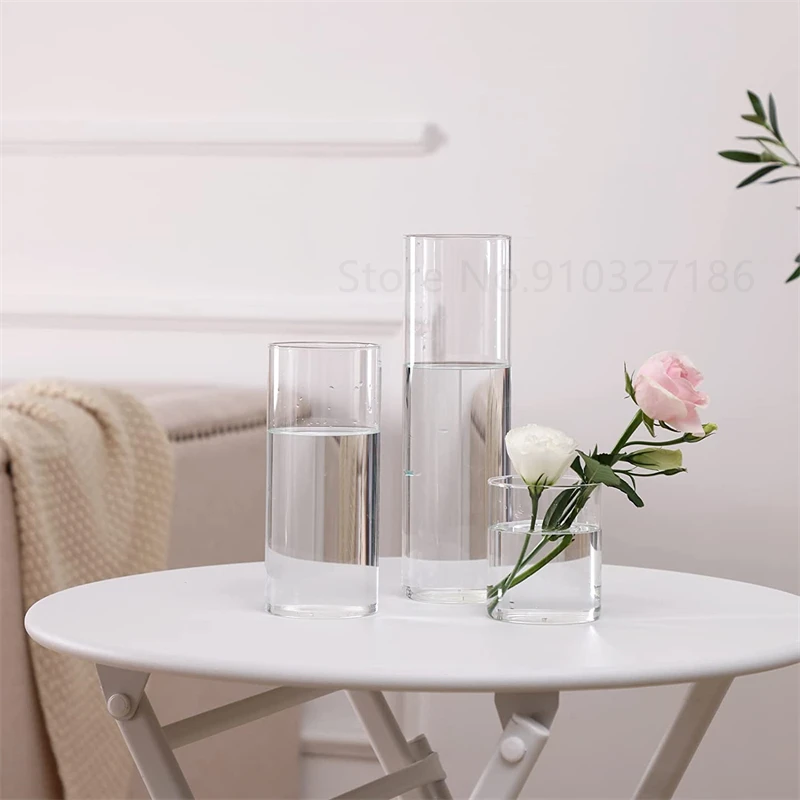 12 pack sklo cylindr váza průhledný vázy pro svatební centerpieces kvést vázy pro rustikální domácí dekorace formální dinners večírek událost