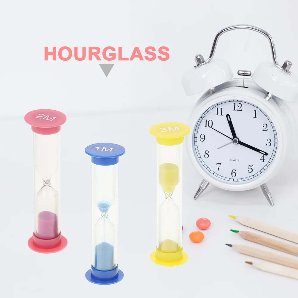 1/2/3 Minutes Plastic Hourglasses Time Management 3pcs/Set Desktop Sand Watch Gift Toys for Children Adults