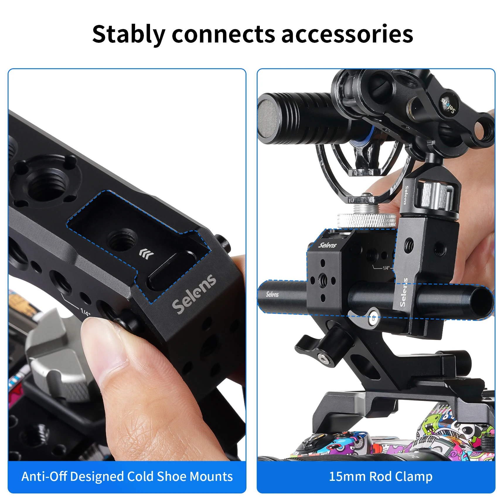 Universal Camera Top Handle 1/4" to 3/8" Screw Adapter for ARRI Grip Camera Cage Photography Accessories