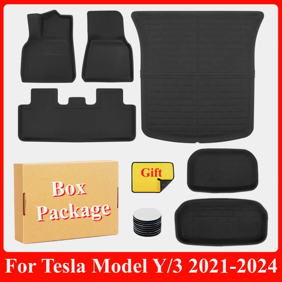 For Tesla Model 3-Model Y-RHD LHD Floor Mats XPE Anti-Slip All-Weather Trunk Mats for Tesla Car Floor Liners car floor mats floor mats
