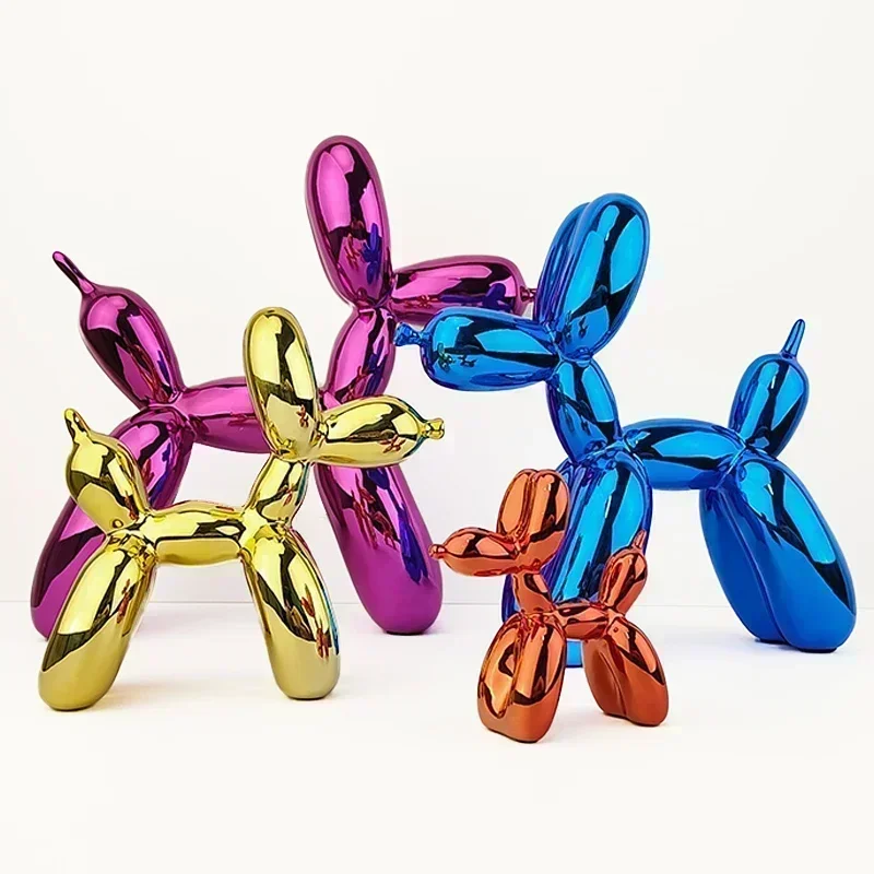 Resin Balloon Dog Sculpture Home Office Nordic Animal Decorative Figurines
