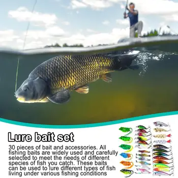 Bass Fishing Set Fishing Gear And Equipment Fishing Lures Accessories Kit Realistic Fishing Lures For Bass Saltwater Bait Lure 4
