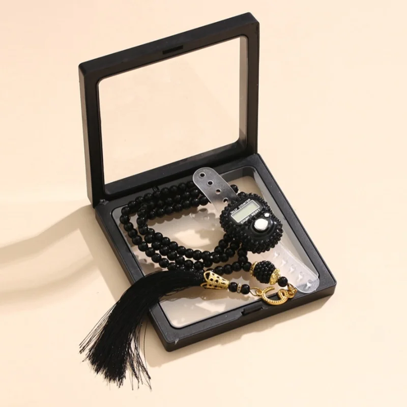 New Ramadan Prayer Beads Bracelet Set Digital Finger Tally Counter with Box Prayer Rosary Tasbih Islamique for Wedding Eid Gift 2