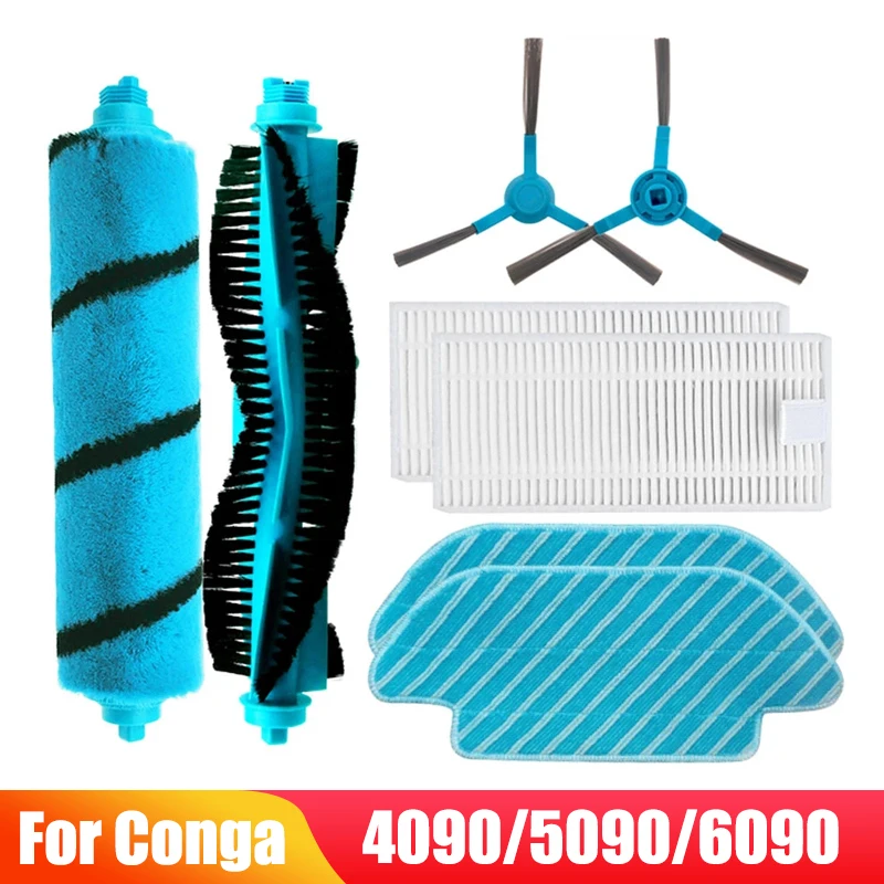 Per Cecotec Conga 4090 / 5090 / 6090 Parte Hepa Filter Roll Spazzola Morbida Spazzola Laterale Principale Mop Cloth Accessorio Per Aspirapolvere