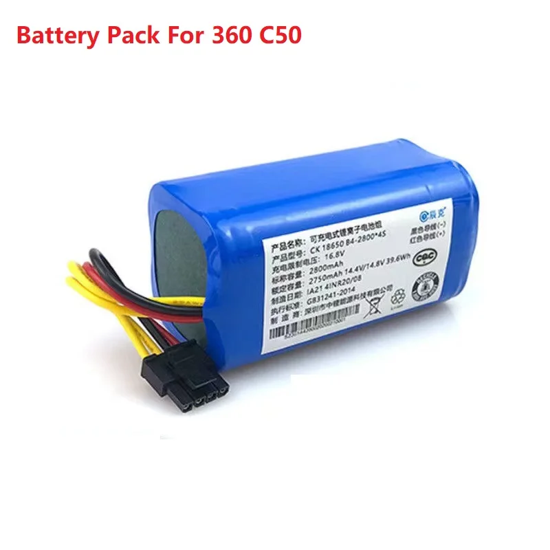 Nova 14.4v 2800mah Bateria Li-ion para 360 C50 Robot Aspirador Parte