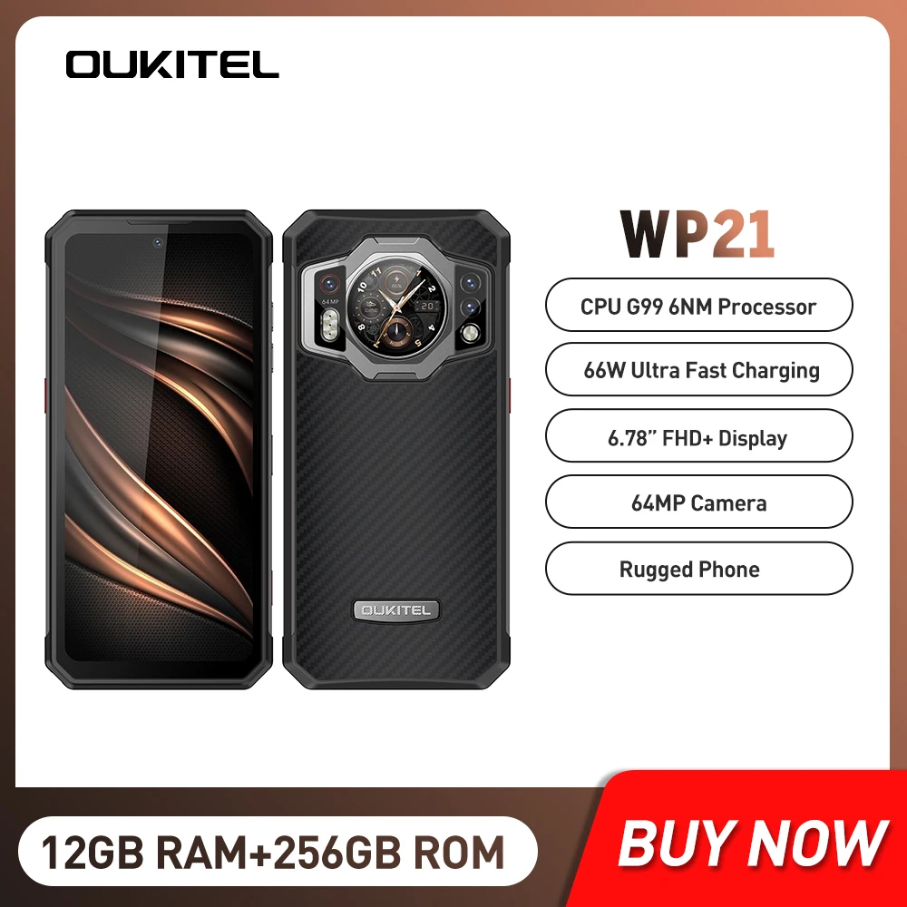 Oukitel WP21 Rugged Night Vision Smartphone 12GB+256GB 64MP Camera