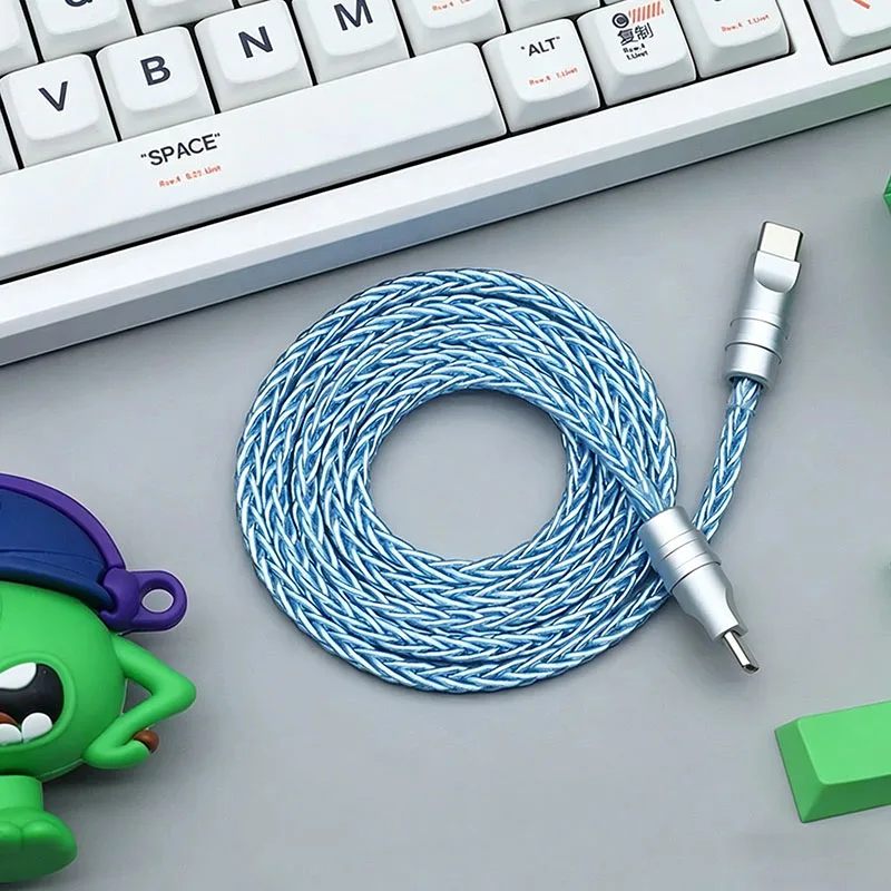 맞춤형 240W 고속 충전 타입 C to 타입 C 케이블 8-스트랜드 브레이디드 단결정 구리 USB C 코드 (휴대폰, 노트북, 차량용 충전기)