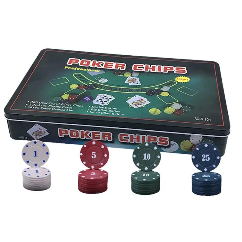 300pcs Poker Chips Engraving Texas Hold'em Poker Chips Entertainment Game Coins for Family and Friend Party Traveling Poker Set 2