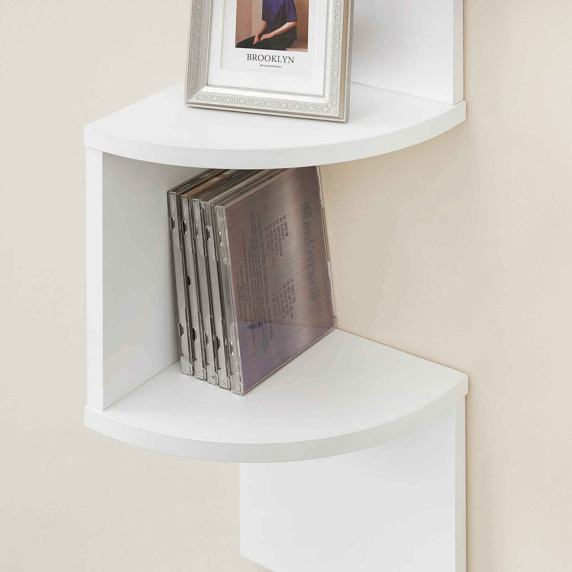 VASAGLE Corner Shelf Wall Mount, 5-Tier Floating Corner Bookshelf, Plant Shelf for Bedroom, Living Room, Bathroom, Home Office 4