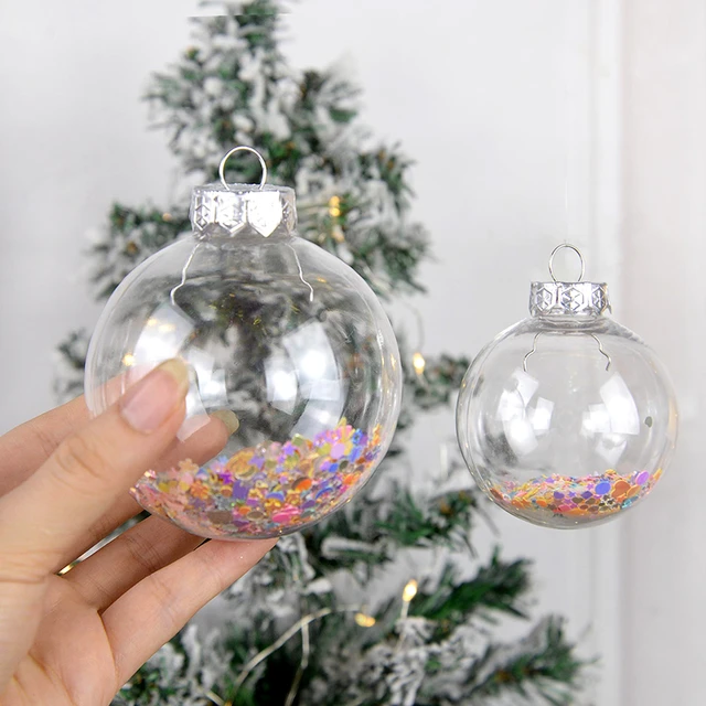 Clear Ornament Balls Fillable Durable Christmas DIY Plastic Hollow Ball  Portable Bulb Ball Xmas Tree Hanging Ornaments Decor - AliExpress