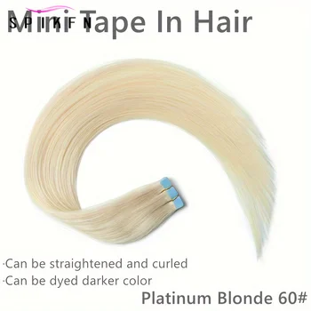 SPIKFN Mini Tape in Human Hair 12-24 Inches Long Micro Tape Hair Extensions 10pcs/pack Blonde Brown Black Adhesive Tape Hair