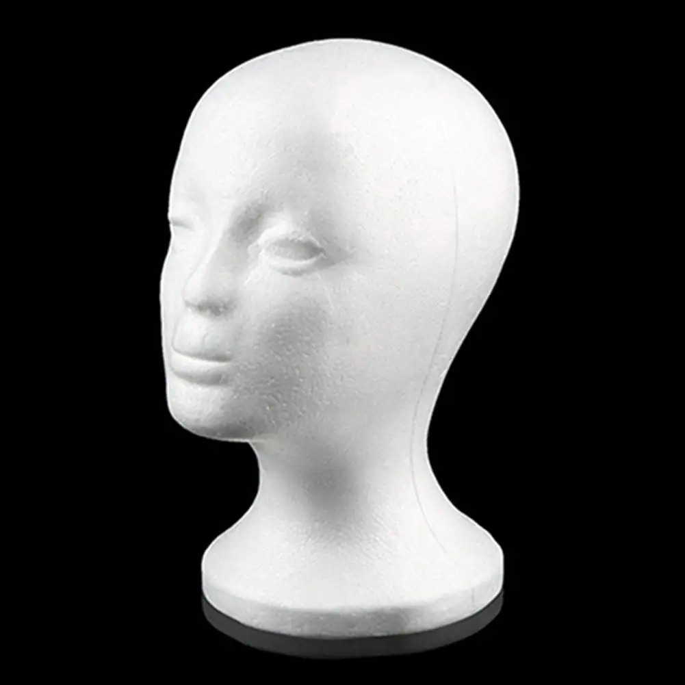 STUDIO LIMITED Styrofoam Mannequin Head, White Foam Wig Head Display (1  PACK)