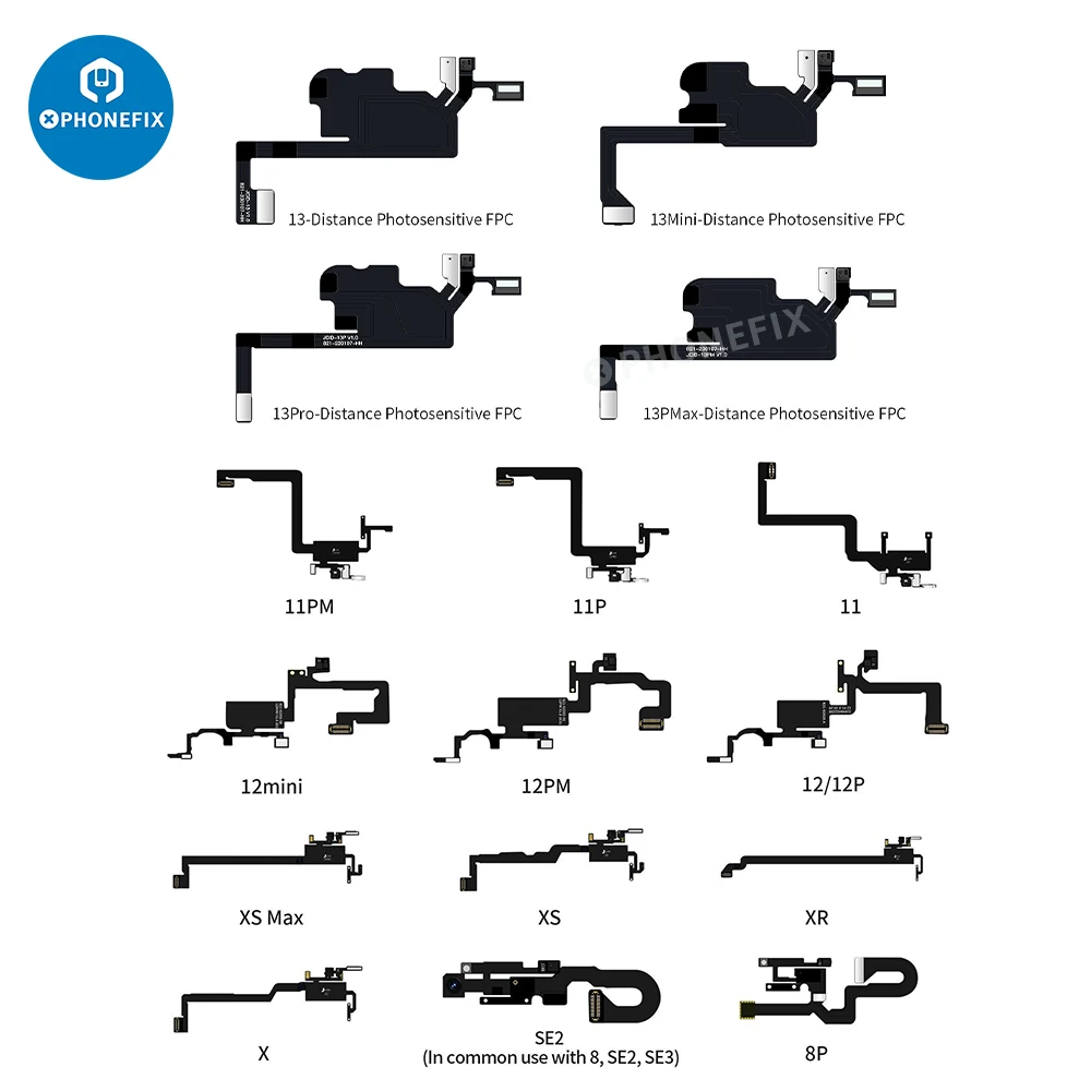 JCID-Récepteur V1SE, Carte de Test FPC, Écouteur, Haut-Parleur, Câble de Capteur Flexible pour iPhone X XS 11 12 13 Pro Max, Réparation True Tone Face ID