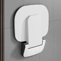 90° Wall Mounted Folding Chairs Shower Seat Waterproof Shower Bench Shoe Changing Stools White Load 150kg for Bathrooms Porches 2