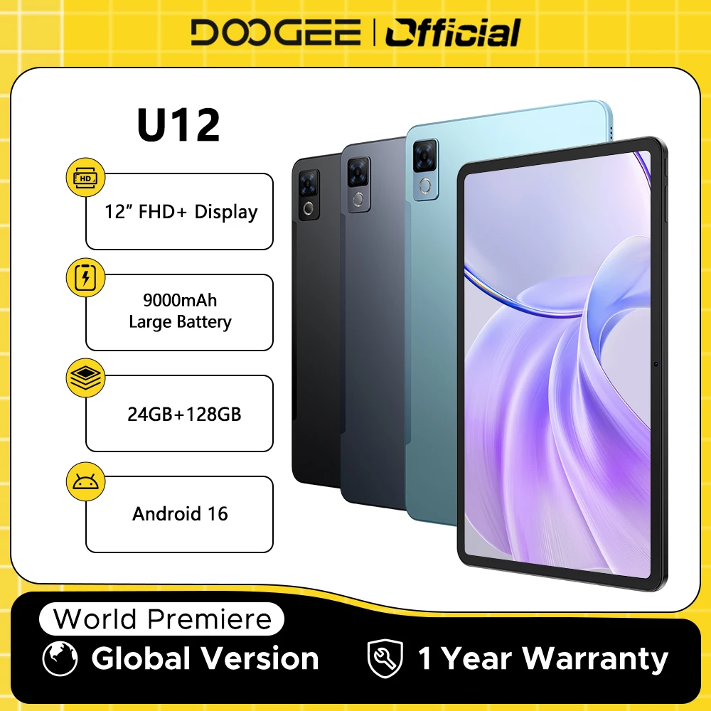 グローバル版 DOOGEE U12 タブレットPC Android 16 Gemini AI 12インチ