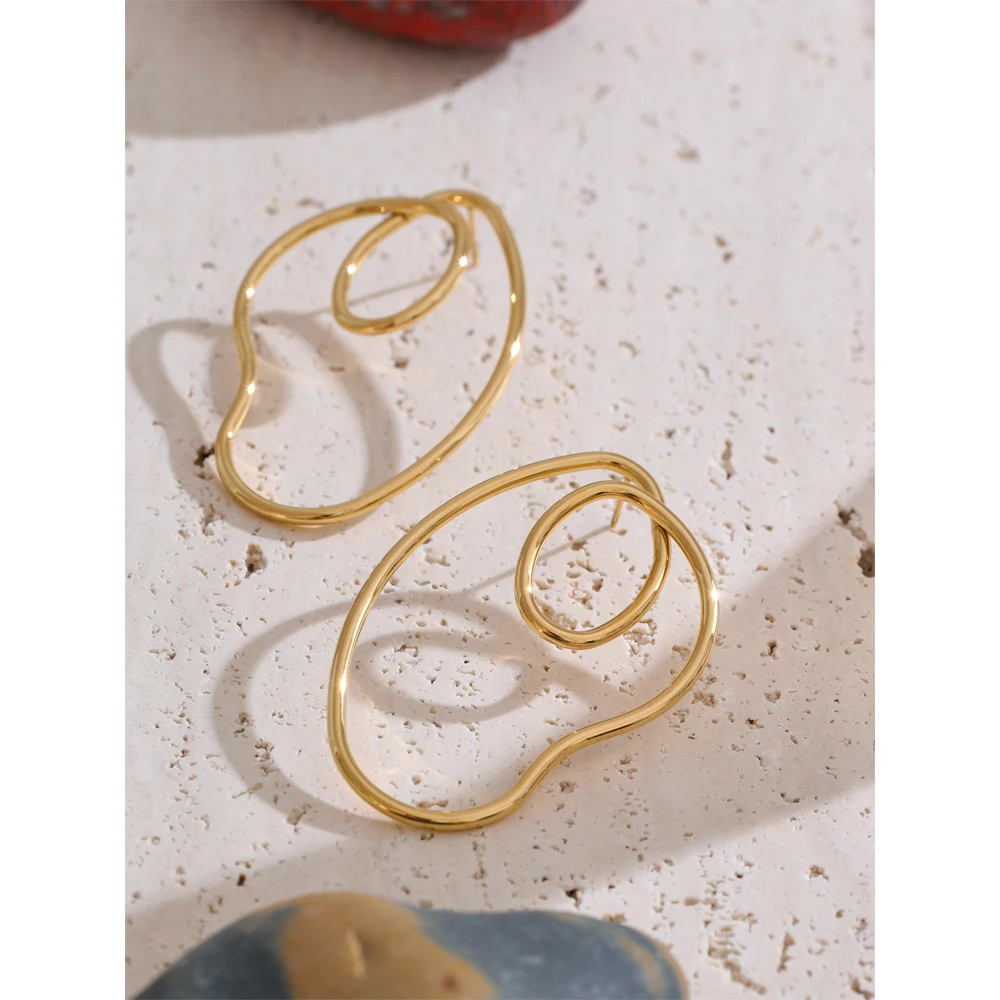 Yhpup Waterproof Metal Stud Earrings