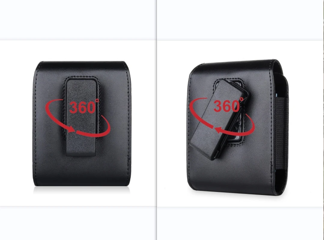 Deluxe PU Leather Belt Clip Holster Case Cover with Waist Bag Attachment