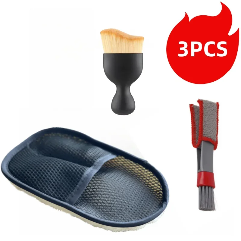 Car cleaning products, car washing tools set, brush cleaning brush, air conditioning outlet brush,wool car wash gloves, rag .