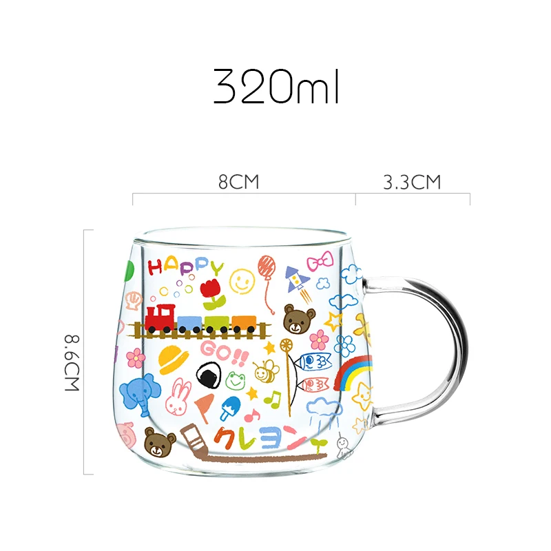 Jinyoujia Crystal Handle Mug Cartoon Milk Coffee Oats Cup Office Home  Couple Water Mugs Kitchen Drinkware Birthday Gift - Glass - AliExpress