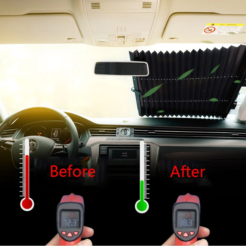 Car Front Rear Window Sunshade Shutter UV Protection Car Interior Summer Auto Interior Accessories 46x120/65x150/70x150/80x200cm windshield sunshades windshield sunshade car sunshade set car side window sun shade car window screen sunshade privacy screen sunshade net