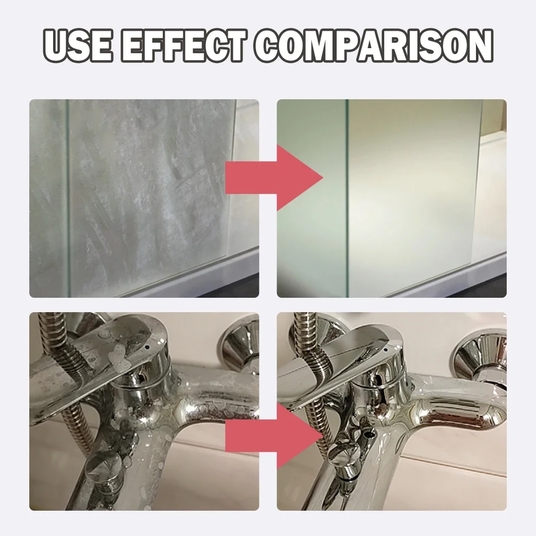 Water Spot Remover Bathroom Glass Cleaner Mineral Deposit Cleaner Stainless Steel Soap Shower Doors Bathtub Sink Mirror
