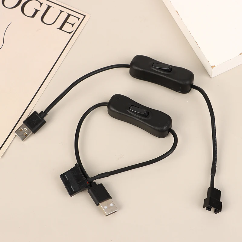 

4Pin Fan To Usb Adapter Cables 4Pin Computer Pc Fan Power Cable Connector Adapter Cable With ON Off Switch 5V 30cm Connector