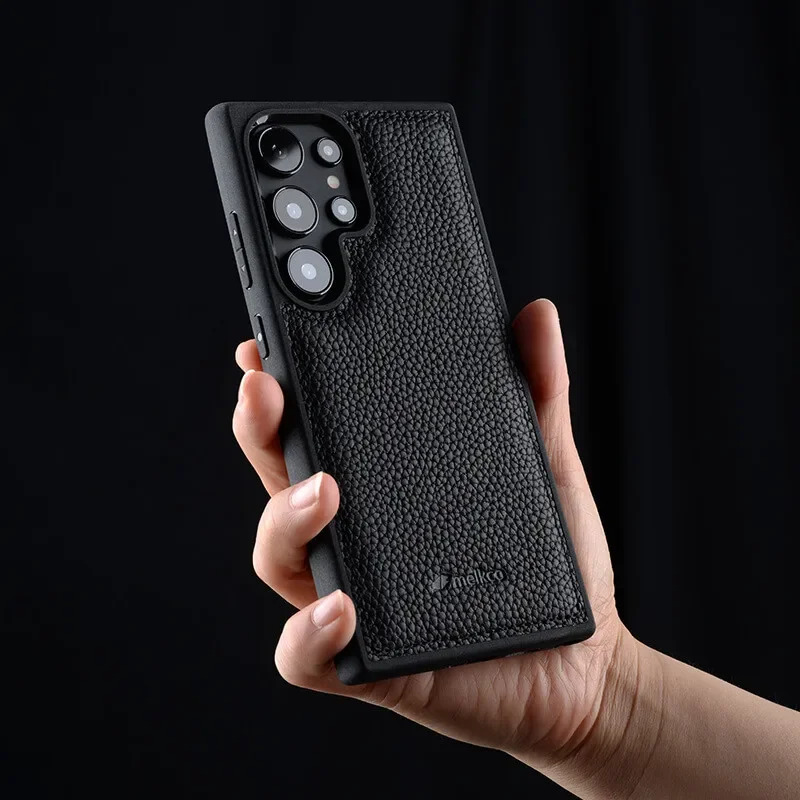 Premium Real Leather Phone Case - Protective Natural Cowhide Shockproof Cover