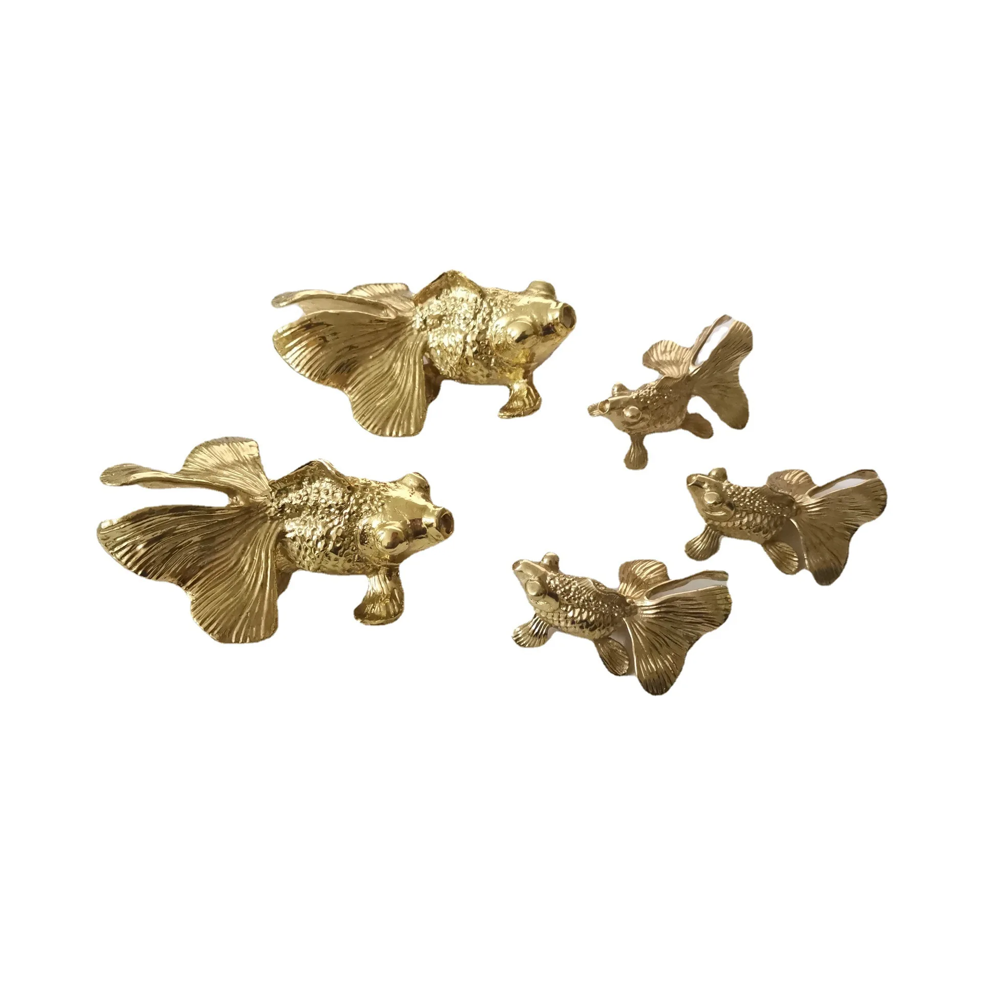 Solid Brass Handle Gold Fish Furniture Handles Drawer Copper Knobs Cabinet Kitchen Cupboard Pulls